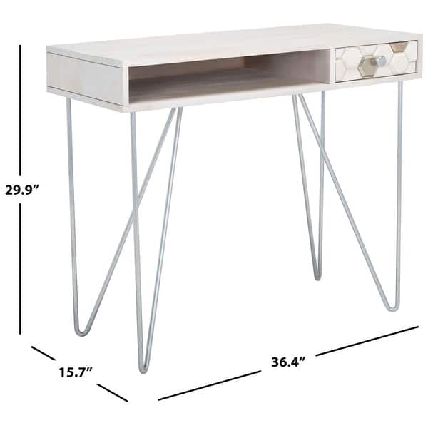 dimension image slide 2 of 3, SAFAVIEH Raveena 1-Drawer 1-Shelf Hairpin Leg Desk