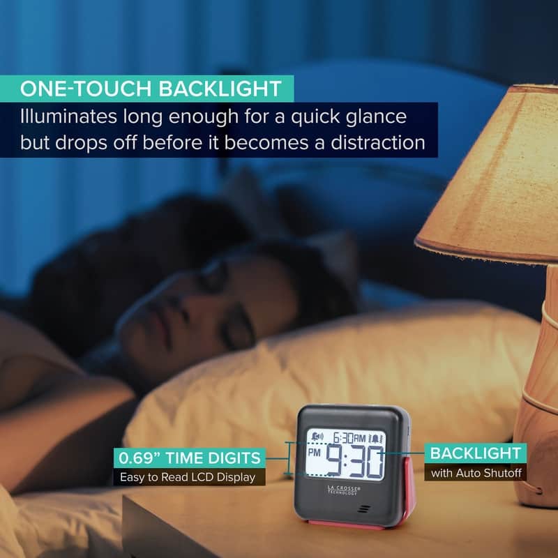 La Crosse Technology Digital Buzz Alarm Clock with Vibration, 617-147