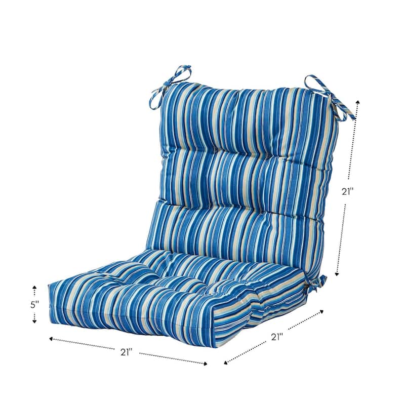 Coastal Stripe 21-inch x 42-inch Outdoor Seat/Back Chair Cushion (Cushion Only)