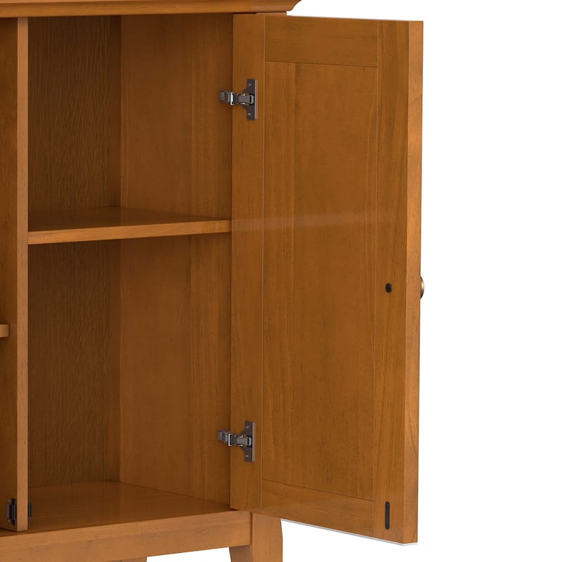 WYNDENHALL Halifax Solid Wood Transitional Low Storage Cabinet - 32"w x 14"d x 31" h