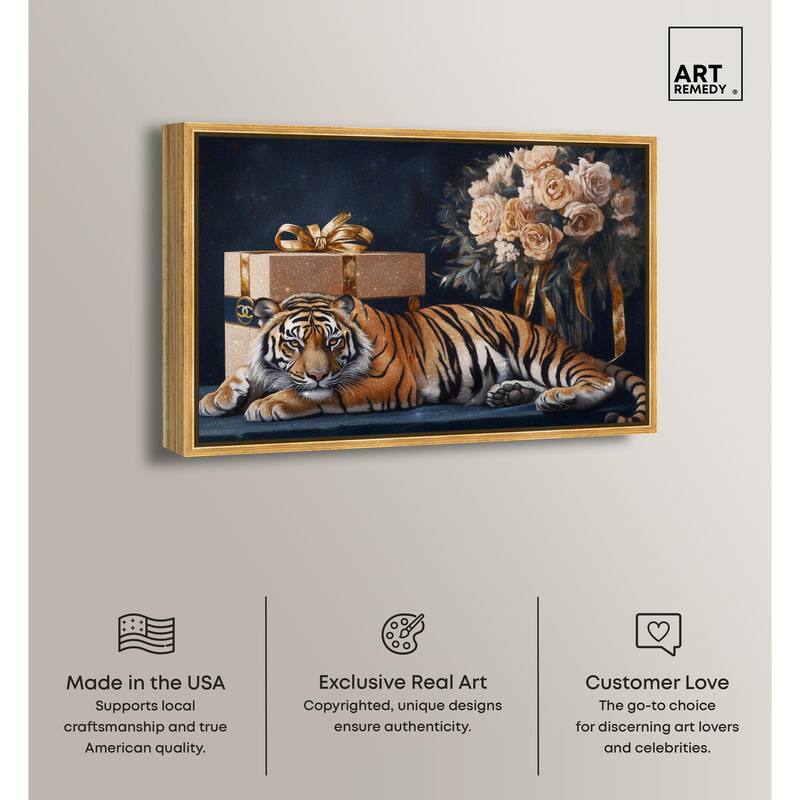 Tiger Glam Gift Boxes Canvas by Art Remedy