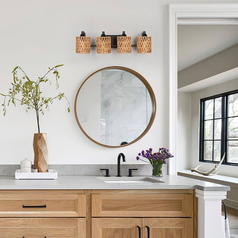Rattan Vanity Light