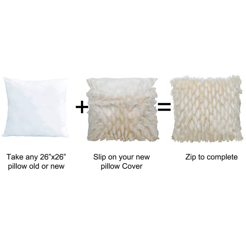 Highlight Lamb Shaggy FauxFur 2 Piece Pillow Shell Set, NO INSERT