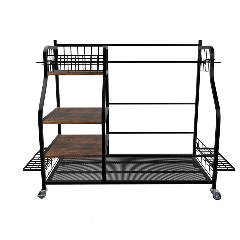 Multifunctional Golf Bags Organizer Rack Rolling Golf Equipment Storage Shelves on Wheels