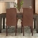 preview thumbnail 57 of 111, WYNDENHALL Normandy Transitional Parson Dining Chair (Set of 2) - 18.1"w x 18.5" d x 39.4" h Distressed Saddle Brown