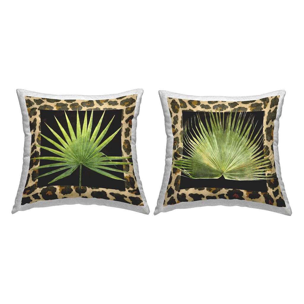 Stupell Animal Pattern Leaves Printed Outdoor Throw Pillow Design by Alonzo Saunders (Set of 2)
