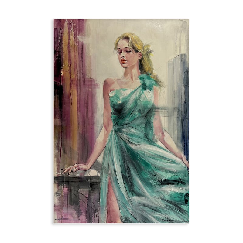 Stupell Elegant Blonde in Dress Canvas Wall Art Design By Lucille Lee - 16 x 24