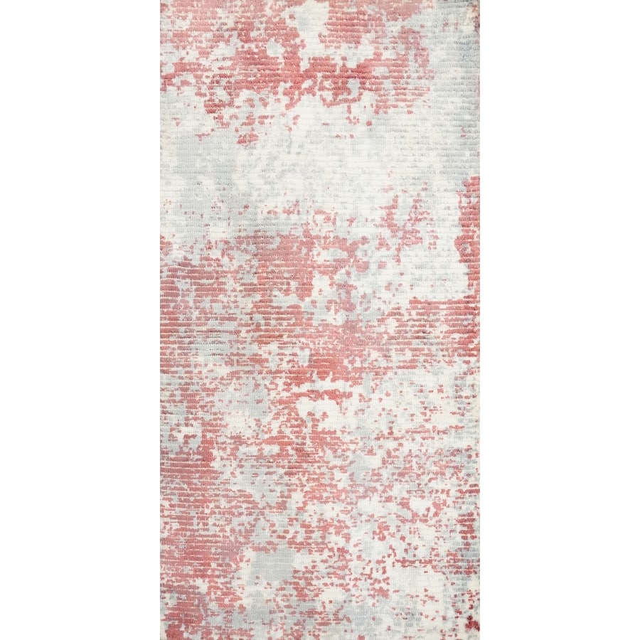 Hand Knotted Oriental Viscose Silk Carpet Modern All-Over Multi-Colored Abstract Area Rug - 4' 0'' X 2' 0''