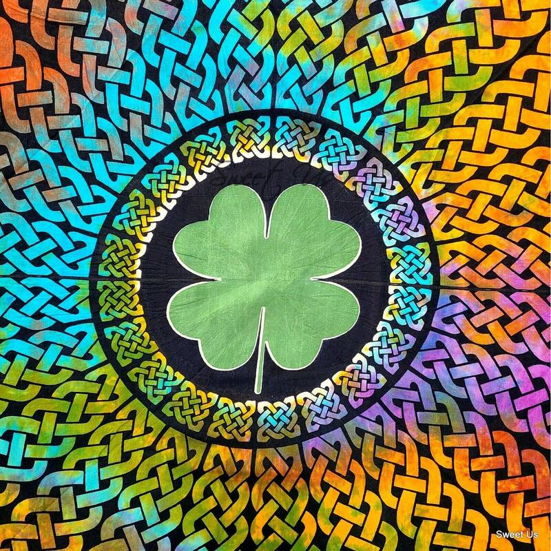 Tie-Dye Cotton Lucky Clover Celtic Tablecloth Collection