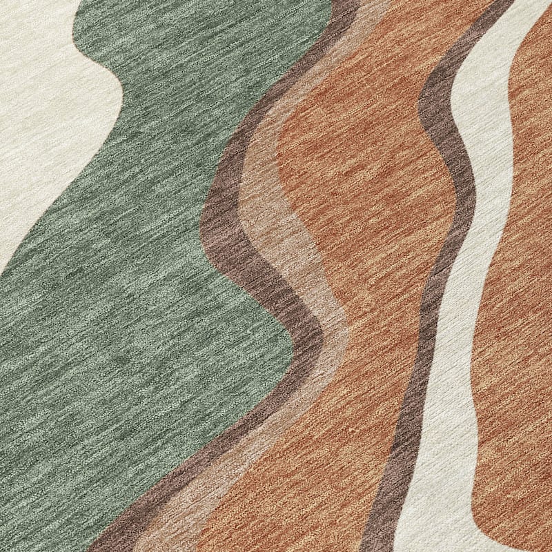 Machine Washable Indoor/ Outdoor Modern Valley Chantille Rug