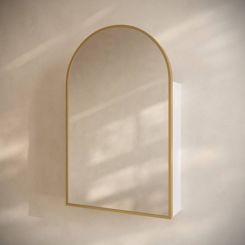 Porte 20 X 30 Arched Recessed/Wall Mount Medicine Cabinet With Mirror In Gold - 20 x 30