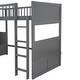 preview thumbnail 10 of 20, Twin Bunk Bed with Loft & Drawers, Play Area Below, Grey