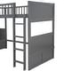 preview thumbnail 10 of 20, Twin Size Bunk Bed with a Loft Bed attached, with Two Drawers, Gray