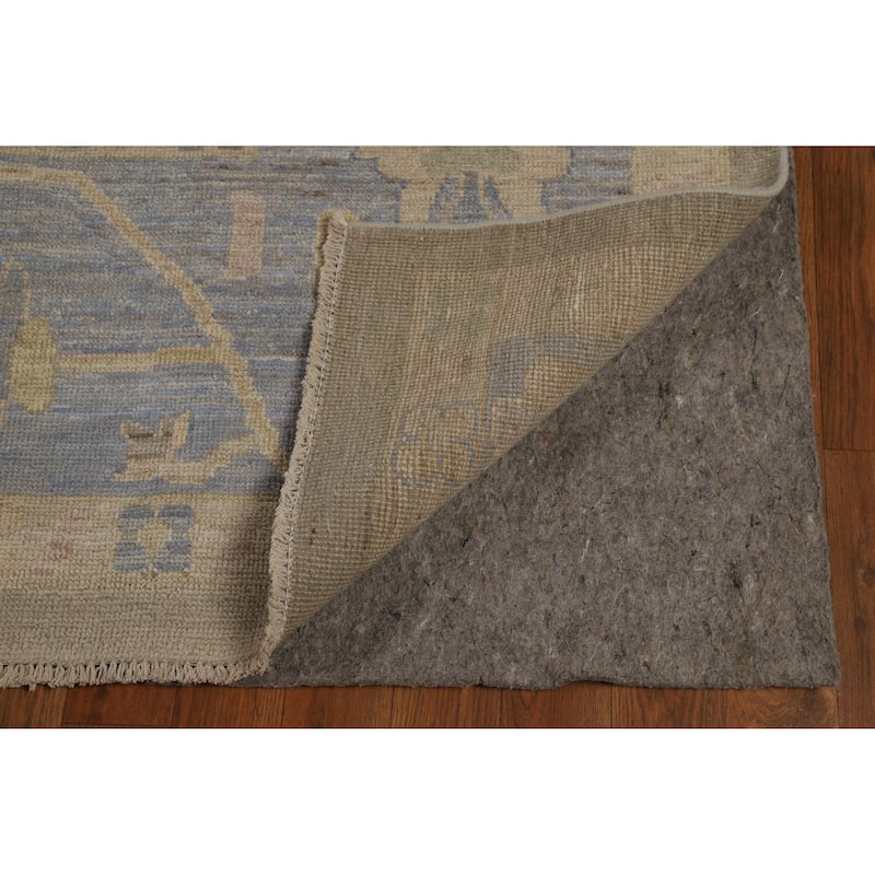 Hand Knotted Oriental 100% Wool Carpet Transitional All-Over Greys & Charcoal Oushak Area Rug - 13' 9'' X 9' 10''