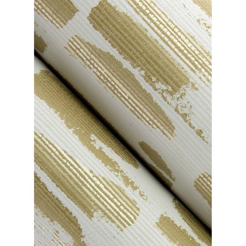 A-Street Prints Myrtle Gold Abstract Stripe Wallpaper