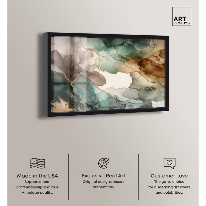 Golden Estuary II Shadowbox by Art Remedy
