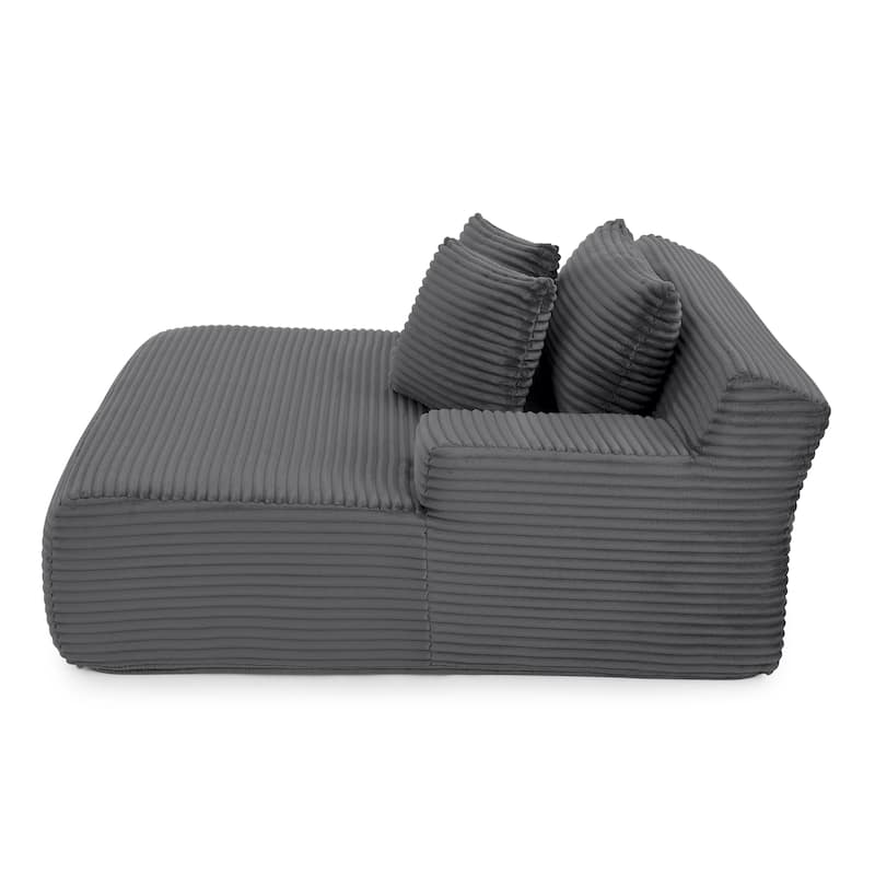 Lazy Sofa Chairs Single Lounge Chairs for Living Room Chaise Lounges with Pillows Fluffy Velvet Fabric Floor Accent Arm Chairs