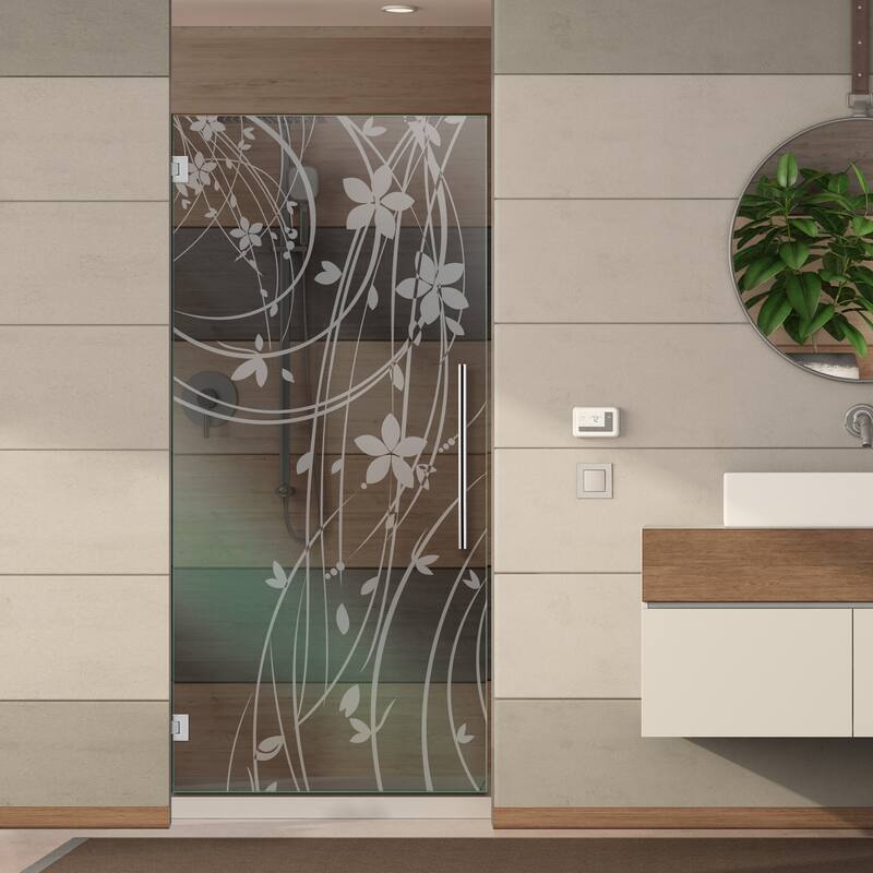 Swing Shower Door with Frosted Design - 24"x75"-Right - Non-Private