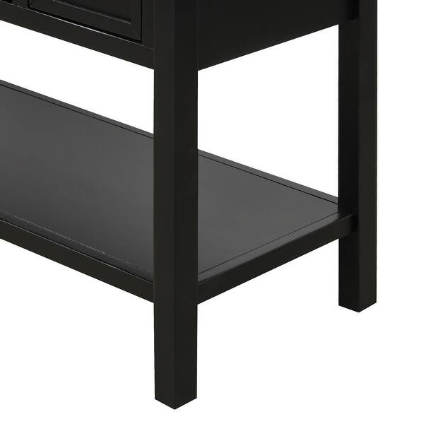 Shop Black Friday Deals On Black Modern Console Table For Living Room With 4 Drawers Overstock 32024963