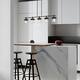 Black and Brushed Nickel 5-Light Linear Kitchen Island Lighting
