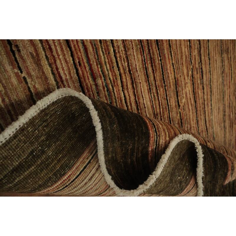 Hand Knotted Oriental 100% Wool Carpet Modern Contemporary Beige & Ivories Gabbeh Area Rug - 5' 7'' X 4' 2''