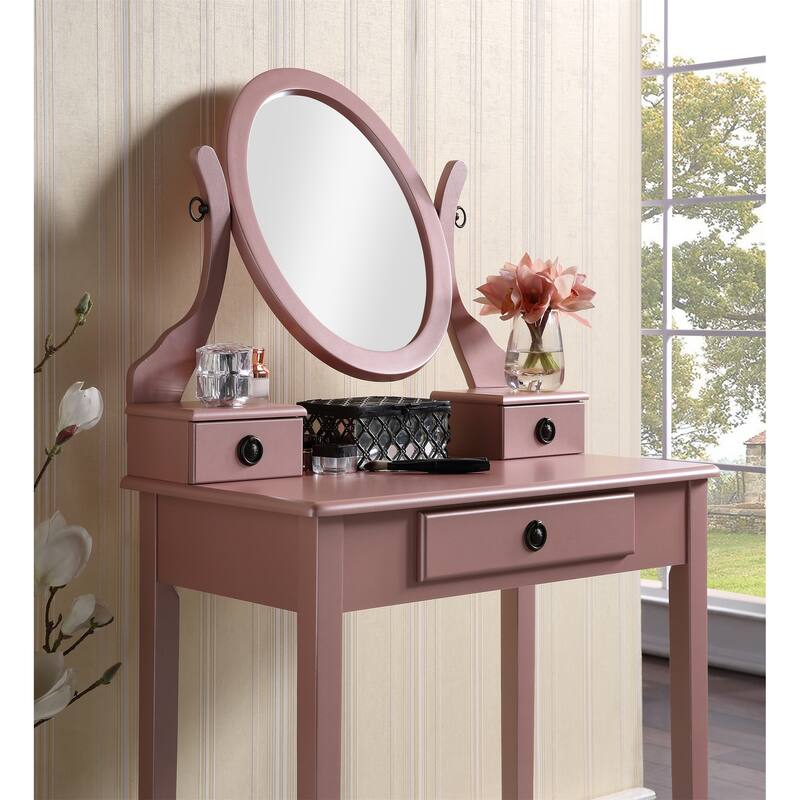 Makeup Vanity Table and Stool Set