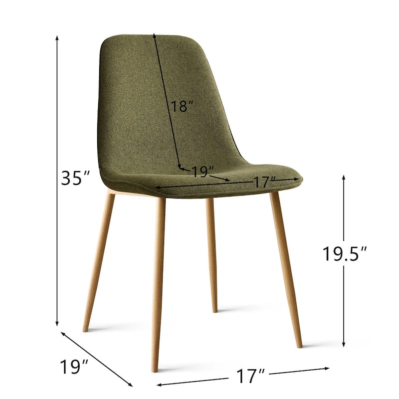Mid-Century Solid Back Side Dining Chair (Set of 4)