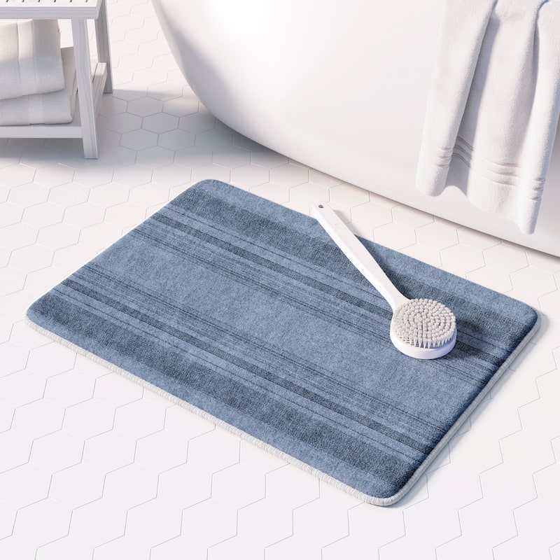 Laural Home Big Sky Dusty Blue Memory Foam Rug