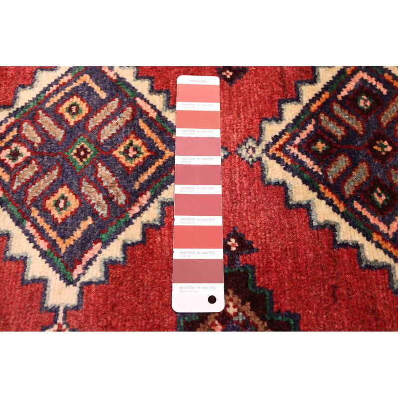 ECARPETGALLERY Hand-knotted Konya Anatolian Red Wool Rug - 3'2 x 9'7