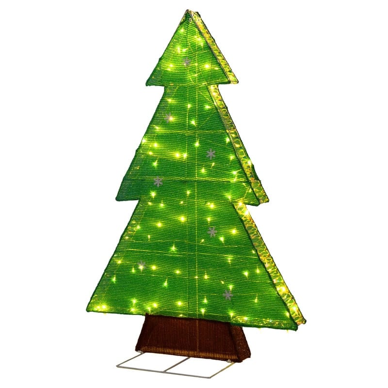 4FT Pre-lit Christmas Tree Holiday Decor with 110 Warm White LED Lights - Green