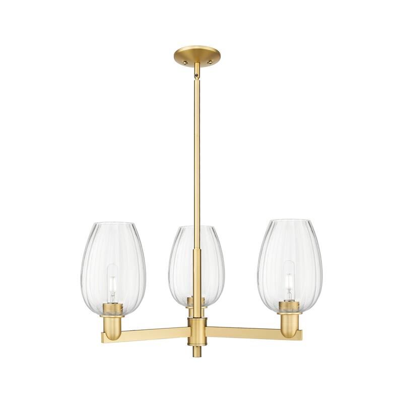 Innovations Lighting Downtown Urban - Preston - 3 Light 18" Flute Shade Stem Hung Chandelier