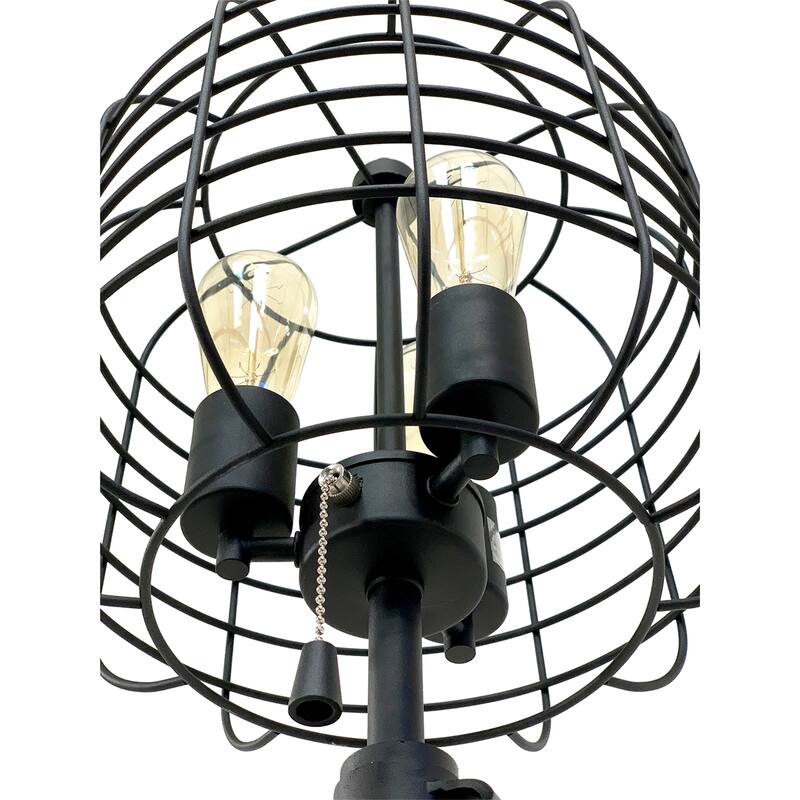 65"h Black Industrial Wire Cage Floor Lamp 