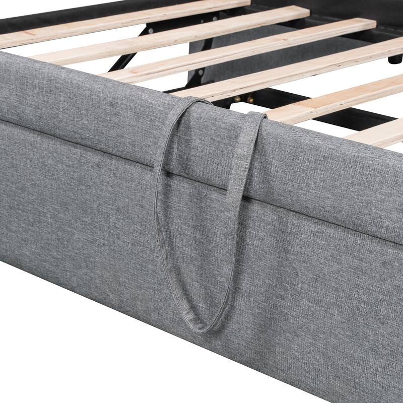 Twin Size Upholstered Daybed with Pop-Up Trundle & USB Charging Ports