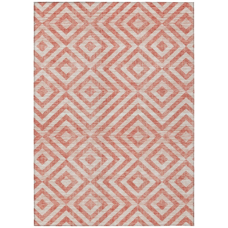 HomeRoots Geometric Transitional Rectangle Outdoor Rug