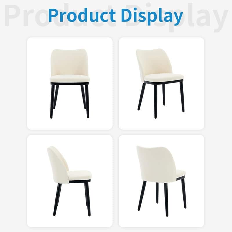 Set of 2 Upholstered Dining Dining Chair with Velvet/Linen Padded Seat and Wood Legs