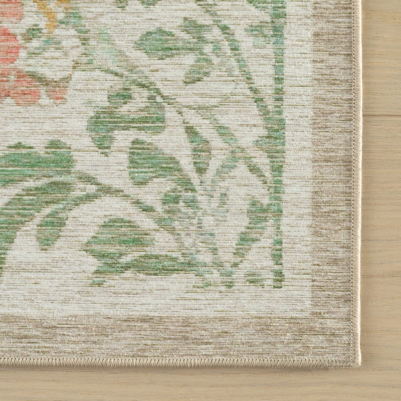 Nuloom Loreva Floral Transitional Washable Area Rug