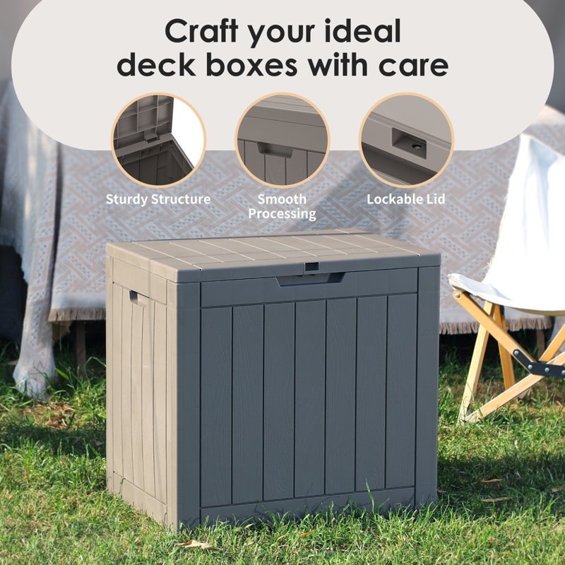 Outdoor Patio Storage Resin Lockable Deck Box - Picture 75 of 100