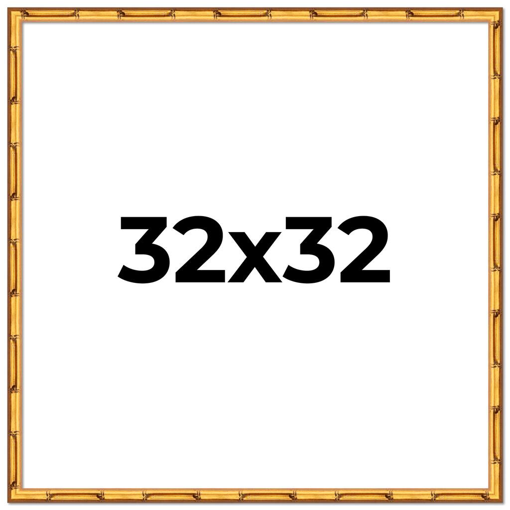 32x32 Frame Gold Bamboo Picture Frame - Modern Photo Frame Includes UV