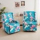 preview thumbnail 6 of 139, 29'' W Pattern Swivel Manual Push Back Recliner Chair Set of 2 Peacock Blue/ Linen