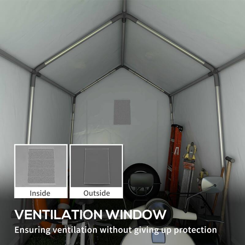 Outsunny 7' x 12' Garden Storage Tent, Heavy Duty Outdoor Shed, Waterproof Portable Shed Storage Shelter