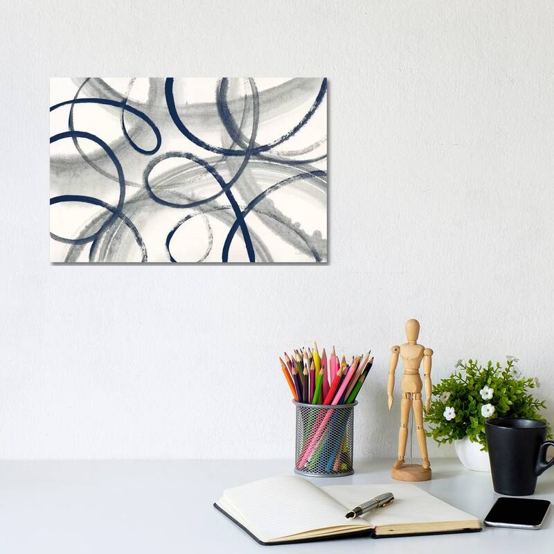 iCanvas "Calligraphia With Navy" by Sue Schlabach Canvas Print - 8x12x0.75