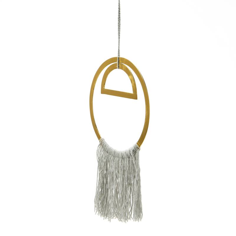 Round Metal Wall Hanging with Tassel