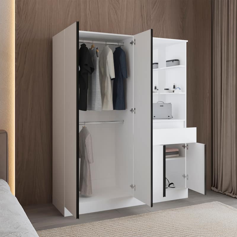 Kamelot Armoire With Hanging Rod White - N/A