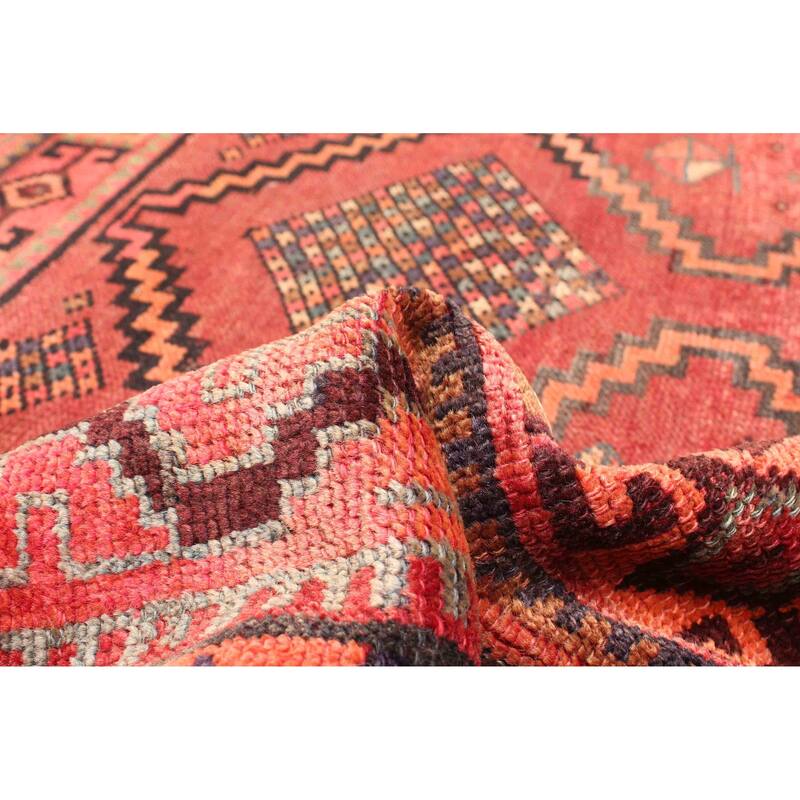 ECARPETGALLERY Hand-knotted Melis Vintage Red Wool Rug - 4'11 x 6'6