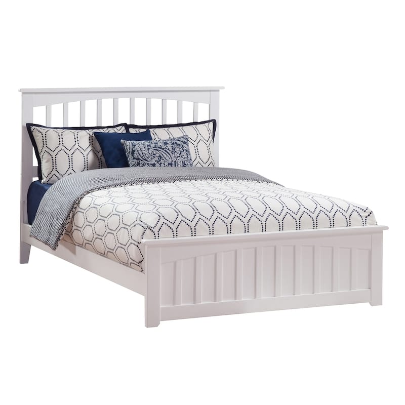 Mission Queen Platform Bed with Matching Footboard in White