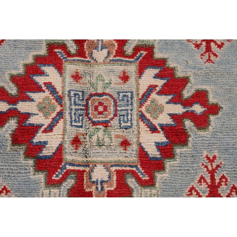 Blue Kazak Oriental Accent Rug Hand-Knotted Wool Carpet - 3'3"x 5'5"