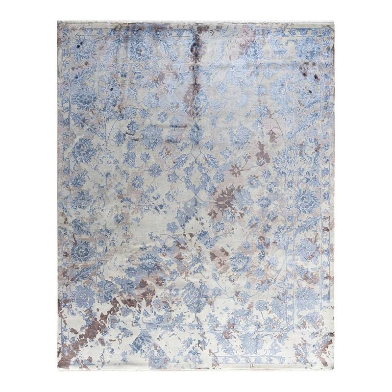 Ikat One-of-a-Kind Hand-Knotted Area Rug, Gray - 8' 3" x 10' 3"