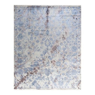 Ikat One-of-a-Kind Hand-Knotted Area Rug, Gray - 8' 3" x 10' 3"