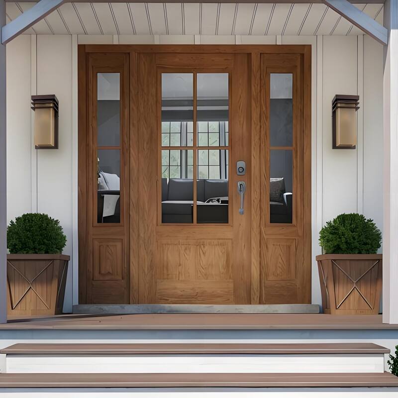 12" H Modern Bronze Outdoor Wall Sconce with Antique Amber Glass, E26 Base