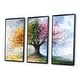 preview thumbnail 2 of 16, Designart - Pink Tree With Four Seasons - Tree of Life Canvas Wall Art Set - Traditional Framed Wall Art 3 Pieces